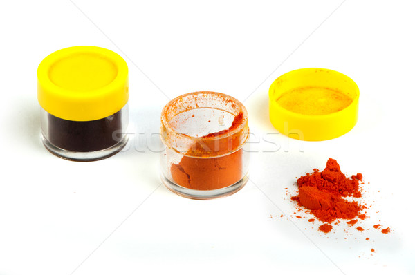 Artificial comida pigmento empacotar saúde laranja Foto stock © deyangeorgiev