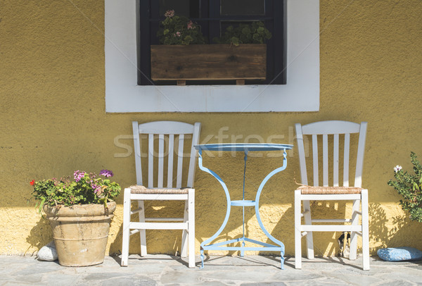 [[stock_photo]]: Grec · restaurant · typique · Grèce · plage · maison