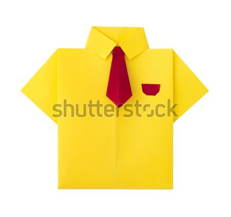 Stockfoto: Origami · Blauw · shirt · stropdas · witte · geïsoleerd