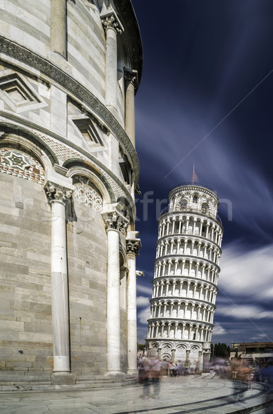 Torre blu nuvoloso cielo costruzione Foto d'archivio © deyangeorgiev