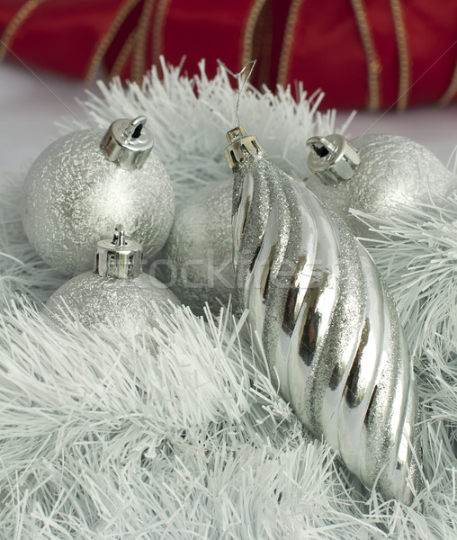 Foto stock: Navidad · motivos · cadenas · rojo · blanco