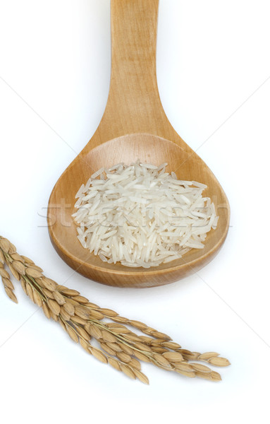 Basmati ryżu biały zdrowia łyżka Zdjęcia stock © deyangeorgiev