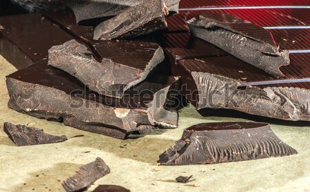 Csokoládé szelet étcsokoládé étel csokoládé háttér bár Stock fotó © deyangeorgiev
