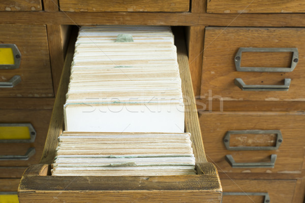 Vecchio archivio cassetti legno retro informazioni Foto d'archivio © deyangeorgiev
