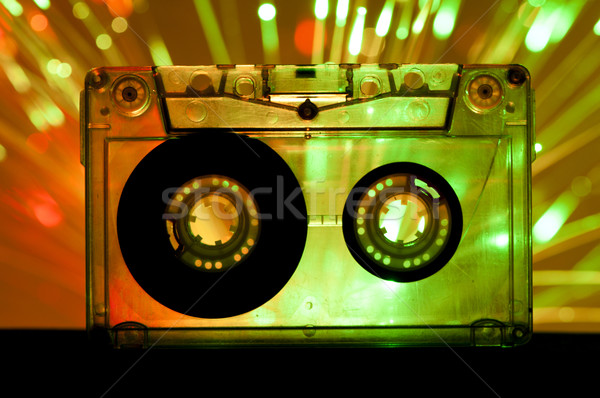 Transparent Cassette tape disco lights background Stock photo © deyangeorgiev
