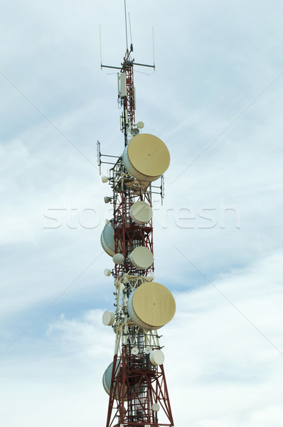 Rádio blue sky telefone televisão rede azul Foto stock © deyangeorgiev