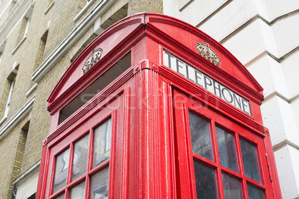 紅色 電話 倫敦 復古 街頭 框 商業照片 © deyangeorgiev