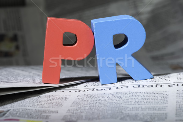 Word PR on newspaper Stock photo © deyangeorgiev