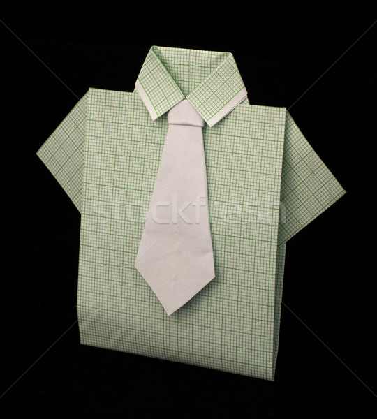 Isolated paper made green plaid shirt. Stock photo © deyangeorgiev