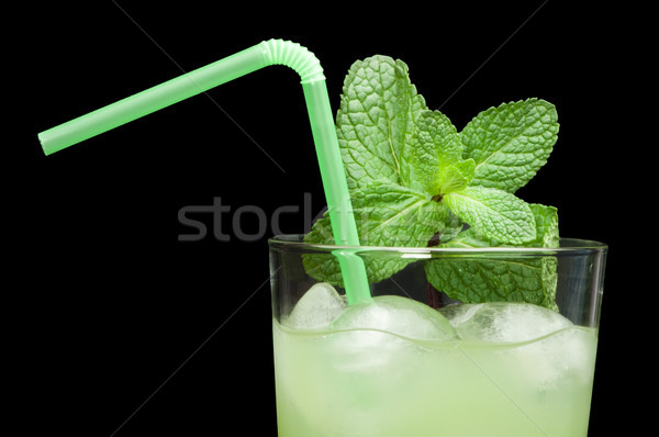 Green cocktail with cubes ice Stock photo © deyangeorgiev