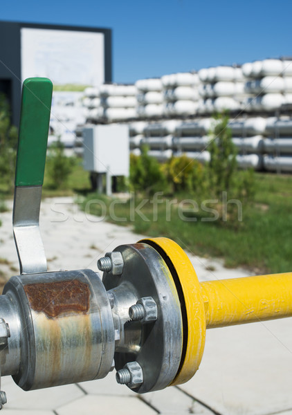 Fehér ipari üvegek földgáz fém üveg Stock fotó © deyangeorgiev