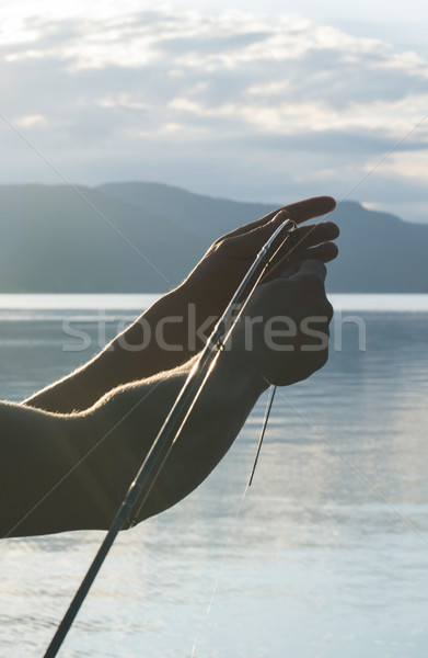 Foto stock: Pescaria · homem · gancho · Bulgária · menino · rio