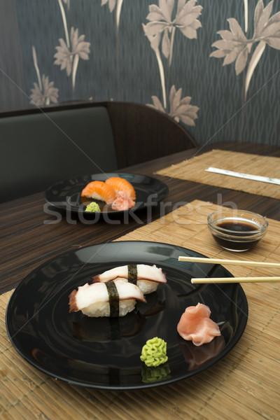 Stock fotó: Szusi · bár · asztal · étterem · piros · fekete