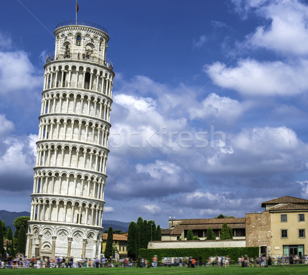 Torre blu nuvoloso cielo costruzione Foto d'archivio © deyangeorgiev