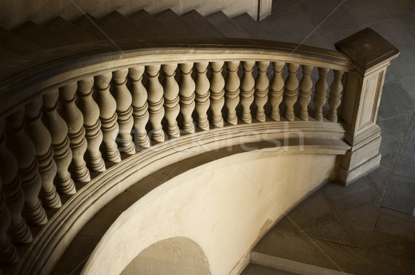[[stock_photo]]: Anciens · château · escaliers · pierre · construction · mur