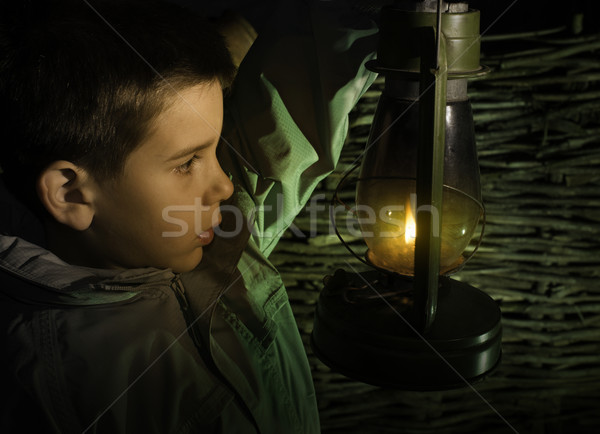 Child walk in the darkness Stock photo © deyangeorgiev