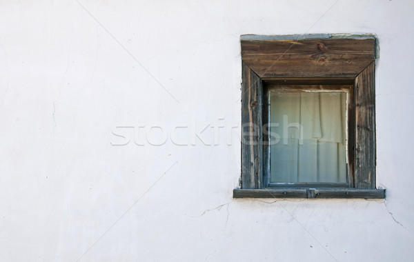 Old window on the white wall Stock photo © deyangeorgiev