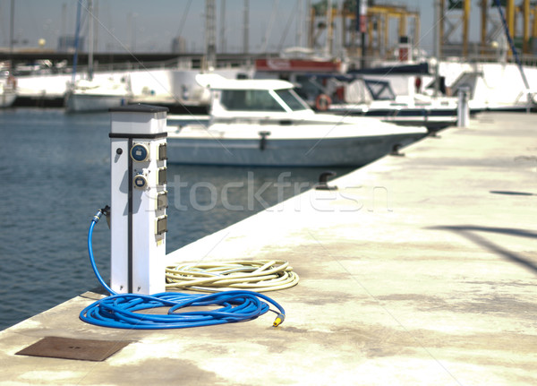 Stock photo: Power connector for yachts