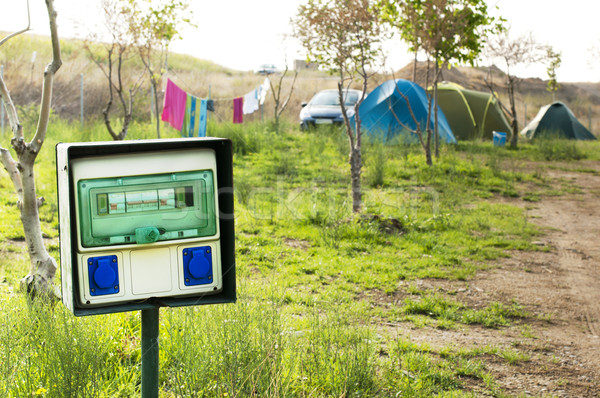 Electric panel in camping Stock photo © deyangeorgiev