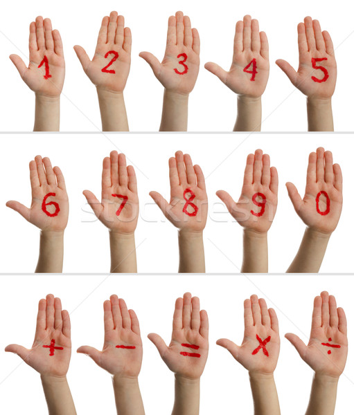 Children's hands with numbers Stock photo © deyangeorgiev