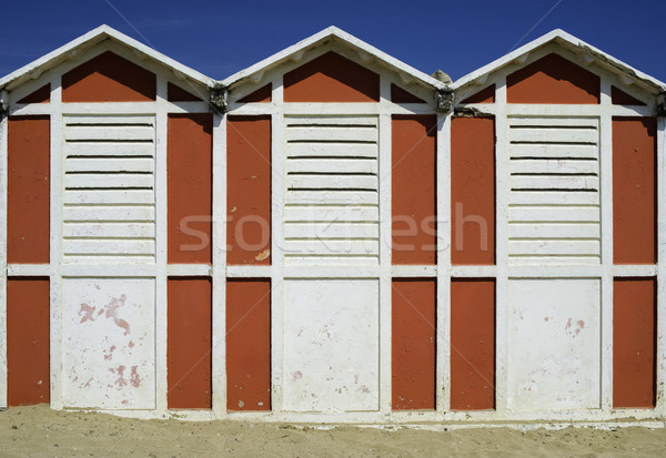 Legno spiaggia rosso mare vernice Ocean Foto d'archivio © deyangeorgiev