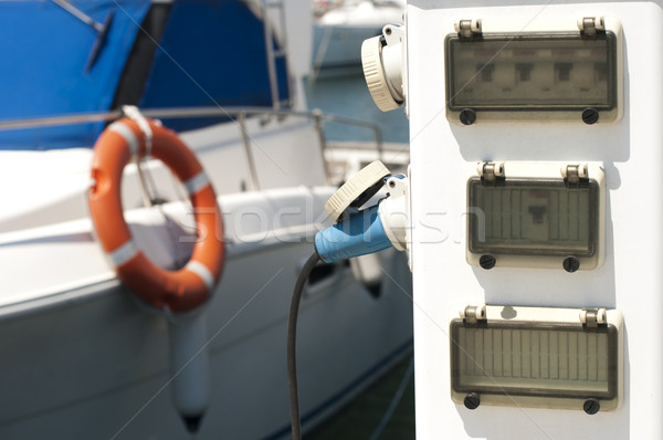 Stock photo: Power connector for yachts