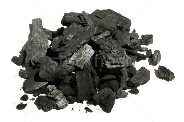 Naturales carbón blanco aislado fuego Foto stock © deyangeorgiev