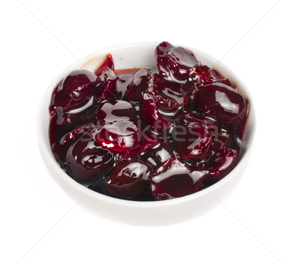 Jam of cherries in a small bowl Stock photo © deyangeorgiev