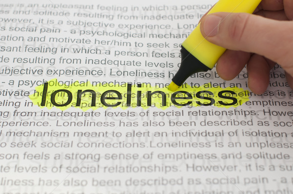 Typed text Loneliness on paper Stock photo © deyangeorgiev