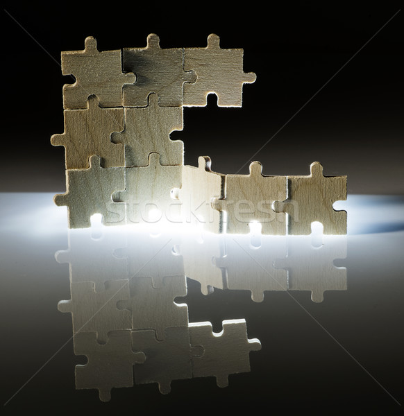 Legno puzzle retroilluminazione Foto d'archivio © deyangeorgiev