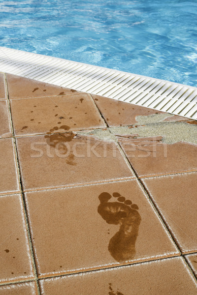 Footprints of bare feet Stock photo © deyangeorgiev