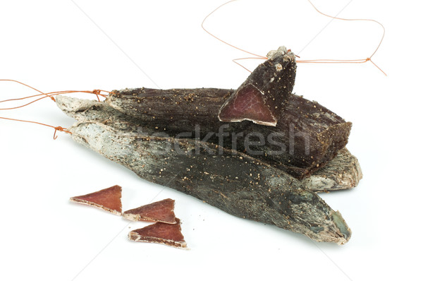 Natürlichen Kalbfleisch getrocknet Fleisch hausgemachte weiß Stock foto © deyangeorgiev