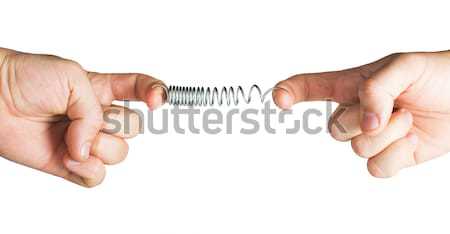 Stretched spring. Resistance and opposition metaphor Stock photo © deyangeorgiev