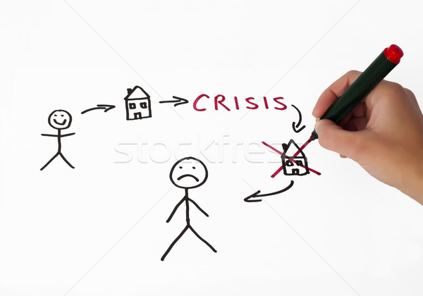 Real estate and crisis conception illustration over white Stock photo © deyangeorgiev