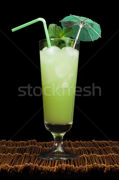 Green cocktail with cubes ice Stock photo © deyangeorgiev