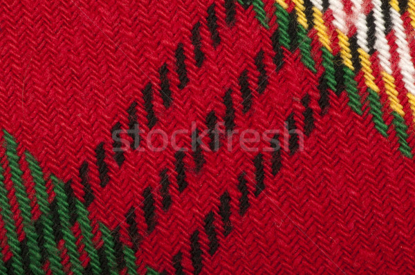 Handmade knit green and red background Stock photo © deyangeorgiev