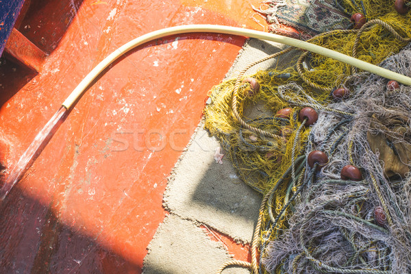 Fishnets on fish boat Stock photo © deyangeorgiev
