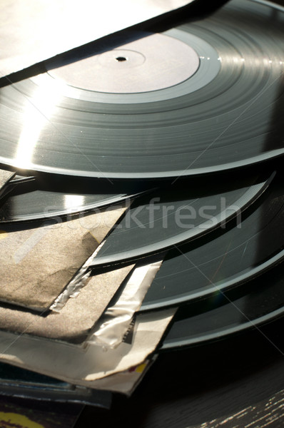 Musik Retro Jahrgang Eintrag Medien Vinyl Stock foto © deyangeorgiev