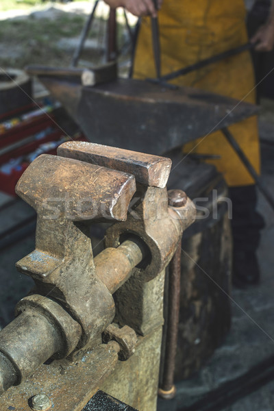 Vise and anvil in a forge shop Stock photo © deyangeorgiev
