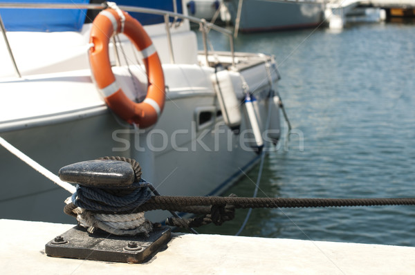 Yacht docked in harbor Stock photo © deyangeorgiev