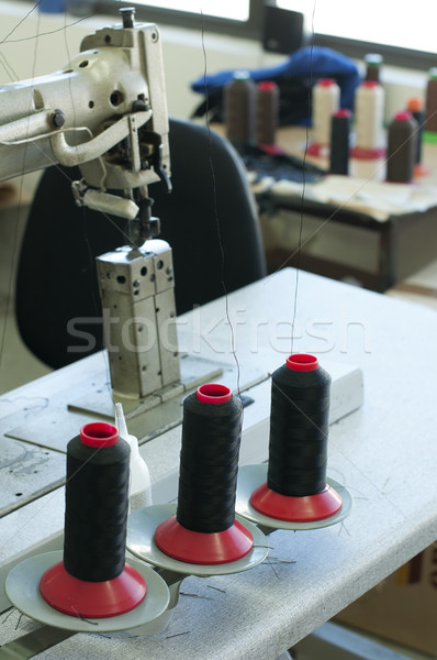 Reels of threads and sewing machine Stock photo © deyangeorgiev