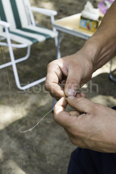 мальчика крюк приманка рыбалки рук Сток-фото © deyangeorgiev