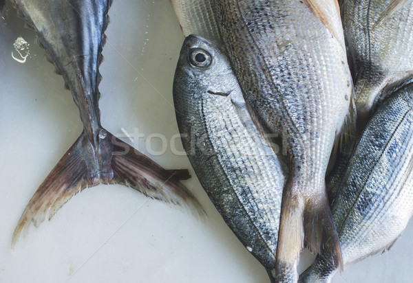 Fish on ice in the market Stock photo © deyangeorgiev