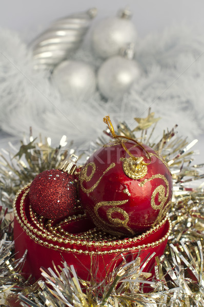 Christmas motifs with balls and chains Stock photo © deyangeorgiev