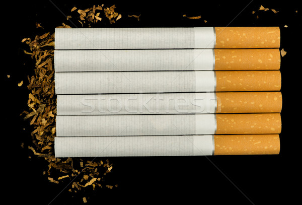 Arranged in a row cigarettes Stock photo © deyangeorgiev
