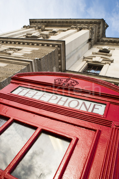 Telefon Londra roşu epocă stradă cutie Imagine de stoc © deyangeorgiev