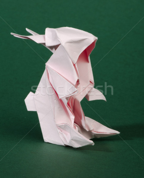 Stock photo: Origami pink rabbit