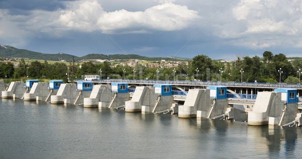 Blu colori cadere acqua muro Foto d'archivio © deyangeorgiev