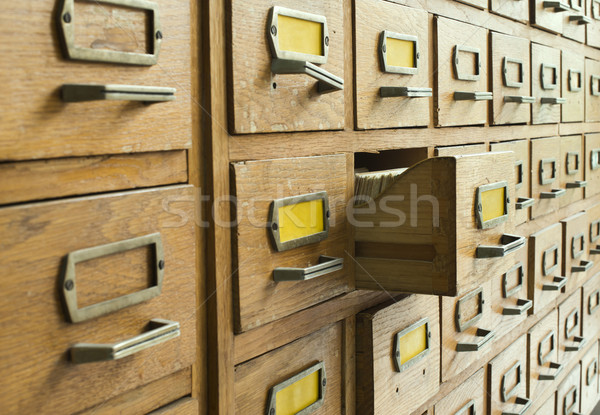 öreg archívum fiókok fából készült retro információ Stock fotó © deyangeorgiev