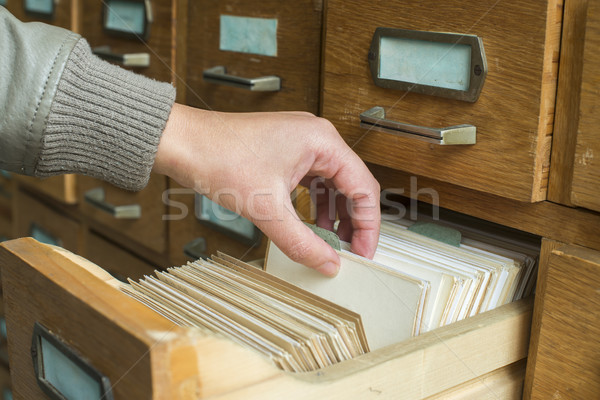 Vecchio archivio cassetti legno retro informazioni Foto d'archivio © deyangeorgiev